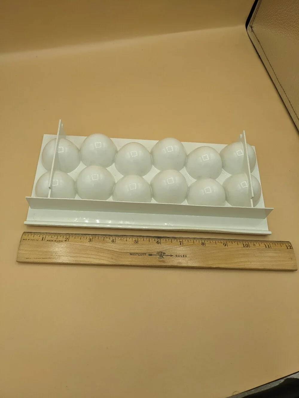 Vintage Refrigerator Egg Storage Tray Bin Holder Container Holds 12 Eggs White